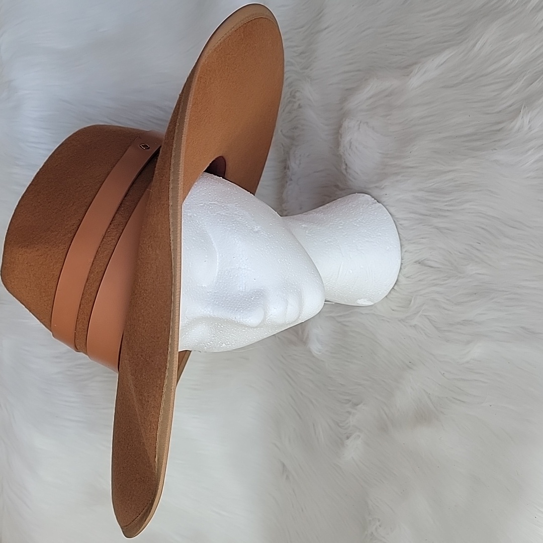 Michael Stars Brown Tan 100% Wool Boho Western Wide Brim Fedora Casual Hat Os